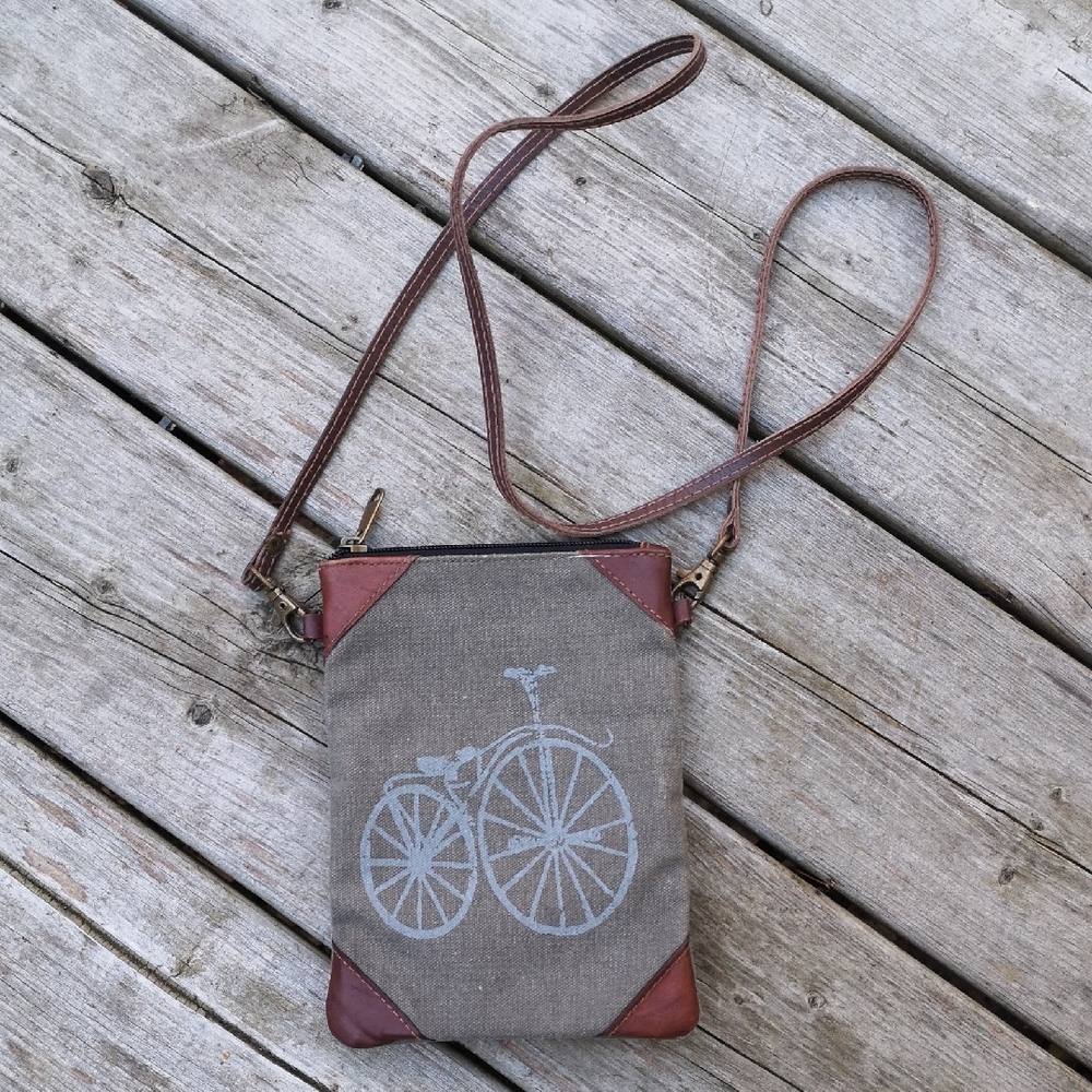Mona B bicycle-themed crossbody
